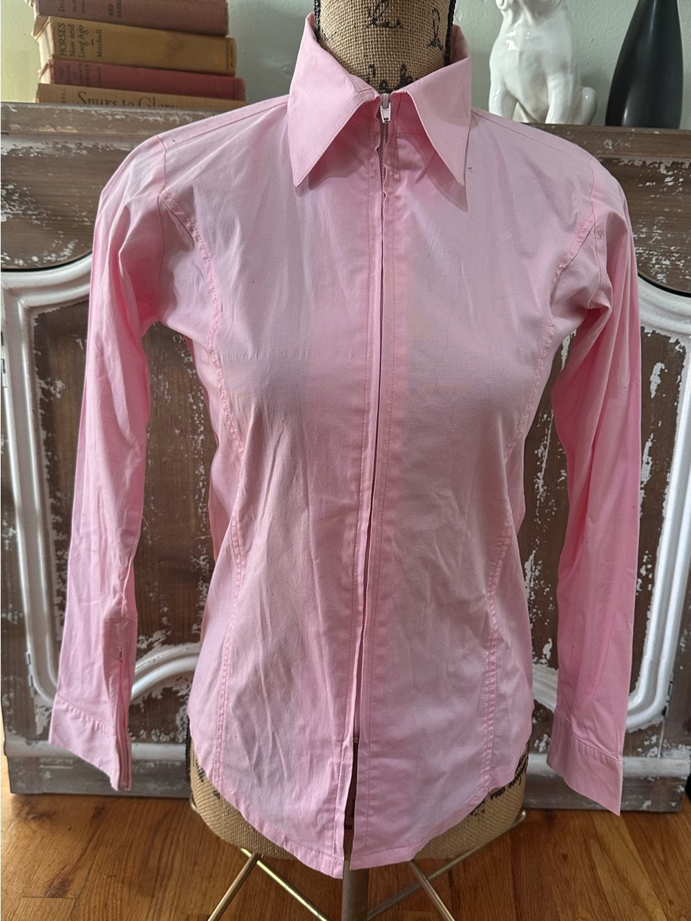 Ladies XS Daniali Full Zip Pink Western Dress Shirt